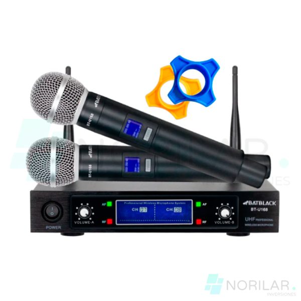 MICROFONO PROFESIONAL INALAMBRICO BATBLACK UHF BT U168