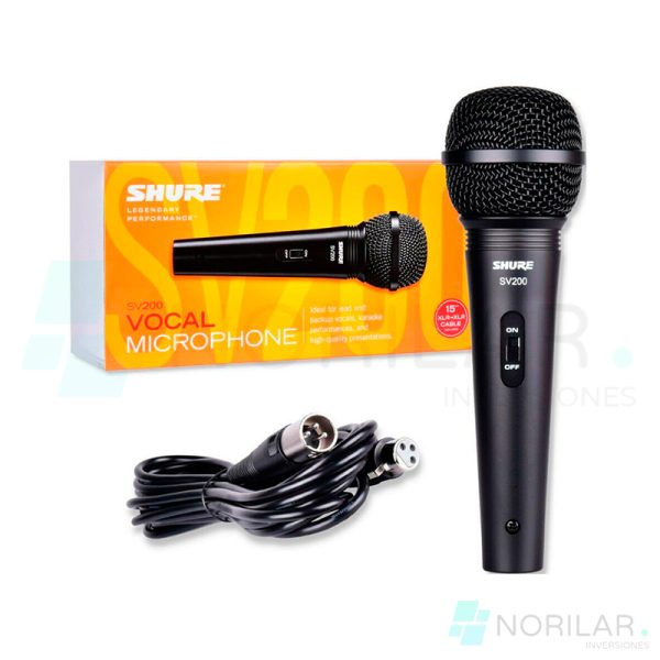 MICROFONO SHURE ALAMBRICO VOCAL CON CABLE XLR SV200